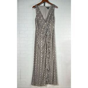 Ralph Lauren Womens Dress Snake Print Georgette Gown Size 8